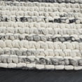 thumbnail image 3 of SAFAVIEH Marbella Burton Striped Wool Area Rug, Black/Ivory, 6' x 6' Round, 3 of 9