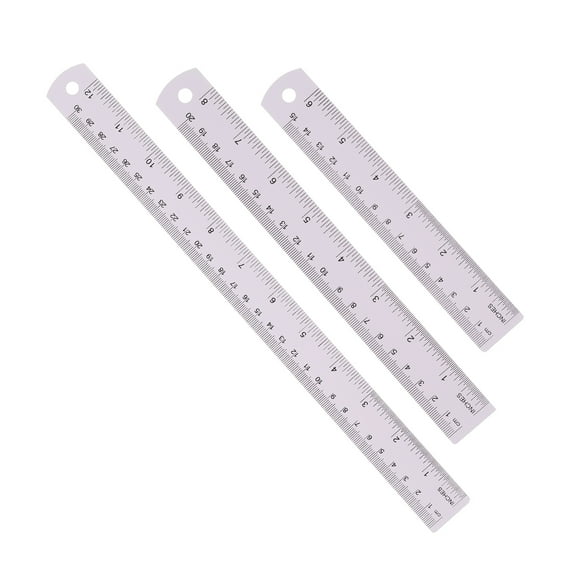 Uxcell 15cm/20cm/30cm Metal Ruler, 3 Pack Aluminum Alloy Rulers with Centimeters, Millimeters, Inches and Conversion Table Straight Edge Ruler for Writing Machinist Drafting, Purple