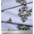 thumbnail image 3 of Soimoi Poly Georgette Fabric Leaves & Floral Block Print Fabric by The Yard 52 Inch Wide, 3 of 3