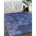 thumbnail image 2 of Ahgly Company Indoor Round Mid-Century Modern Blue Oriental Area Rugs, 3' Round, 2 of 6