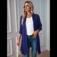 thumbnail image 4 of Chaqueta Informal de Cuartos y Abertura Frontal para Mujer, Abrigo Ligero y Moderno con Abertura Frontal. Azul S, 4 of 9