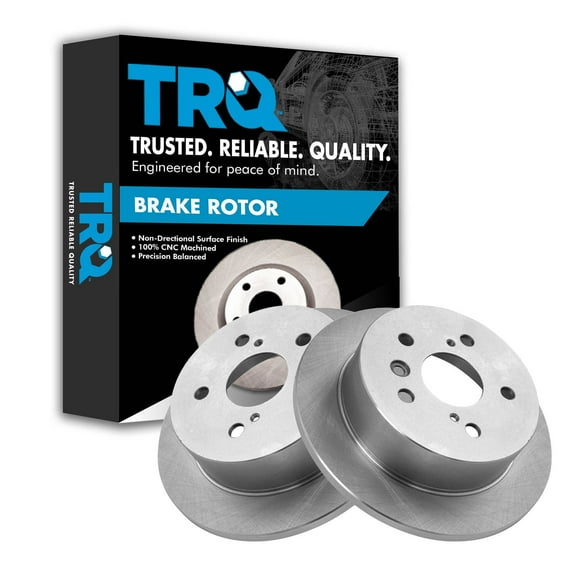 TRQ Rear Brake Rotors Set Solid Fits Select 2002-2003 Lexus ES300 2004-2006 ES330 2005-2007 Toyota Avalon 2002-2006 Camry 2004-2008 Solara