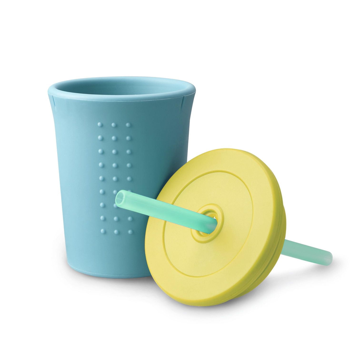 Tasse de paille GoSili, 12 oz. Ciel/Banane