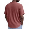 thumbnail image 4 of Domuza Men's Henley T Shirts Short Sleeve,Waffle Knit Shirts Casual Basic Button Tee Top Summer Tshirts Pullover Red XL, 4 of 4