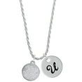 thumbnail image 1 of Delight Jewelry Stainless Steel Disc Stronger Braver Smarter Silvertone Script Initial Disc - U - Charm Necklace, 20"+3", 1 of 4
