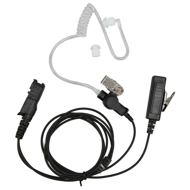 Acoustic Tube Headphone 2 Way Radio Walkie Talkie Earpiece with Stainless Steel Clip for Police Military Security