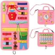 Busy Board for Toddlers, 25 in 1 Montessori Toys Activity Board Sensory Toys for 1 2 3 4 5 6 Year Old Girls