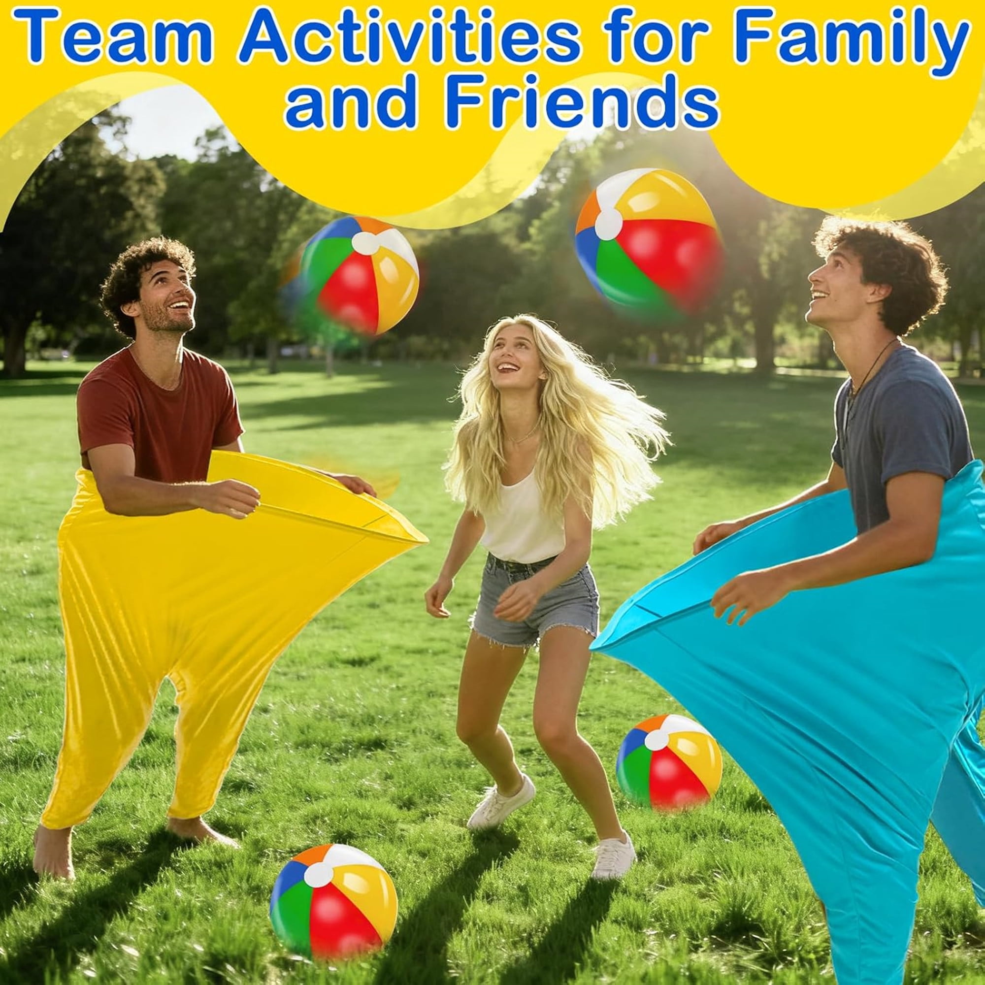 Granny Pants Yard Game Set, 2 PCS Granny Pants Family Party Outdoor Game with 10 Bouncy Balls & 2 Pumps