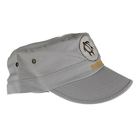 Army Style Cap Hat, Turtle Hawaii, Gray