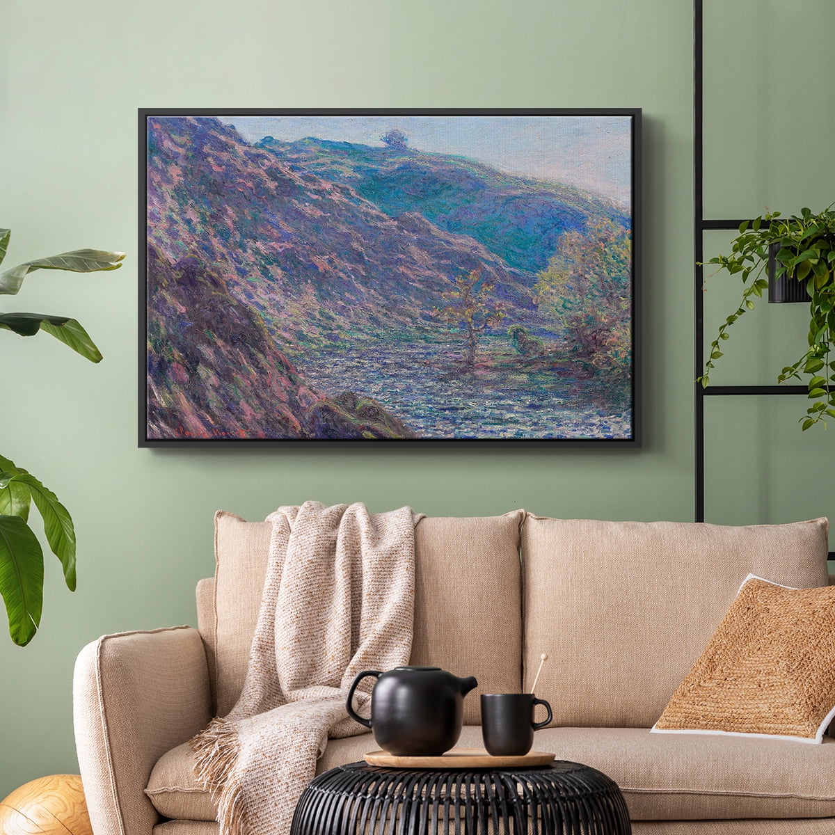 Vintage Landscape-CLIX By Wexford Home Framed in Black Wood Gallery Wrapped Canvas 25 in. x 37 in.