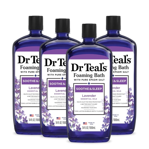 Baño espumoso Dr. Teal's Soothe & Sleep con lavanda, 1 litro (x4)