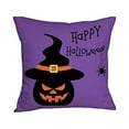 thumbnail image 6 of Holloyiver Halloween Pillow Covers, 18x18 inch Trick or Treat Pumpkin Ghost Throw Pillow Covers for Fall Halloween Decorations, Halloween Party Decorative Pillow Covers for Couch Sofa, 6 of 9