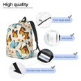 thumbnail image 3 of Disketp Butterflies print Canvas Backpack Lightweight Travel Daypack Student Rucksack Laptop Backpack-Small, 3 of 5