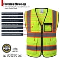 thumbnail image 2 of Chaleco de seguridad HATAUNKI de malla reflectante con 8 bolsillos, color amarillo medio, 2 of 6