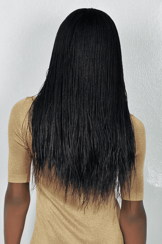 African Braided Wigs Black Micro Braided Wigs Light No Lace Wigs For Women Wear  22inch