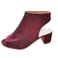 thumbnail image 2 of Sandalias de tacón grueso con boca de pez en la parte delantera de color liso para mujer, zapatos de tacón alto Wmkox8yii hfjk416, 2 of 5