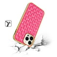 thumbnail image 4 of For Apple iPhone 14 Pro Max (6.7") Luxury Chrome Diamonds Rhinestone Thick TPU Shiny Bling Protective Rubber Frame Cover ,Xpm Phone Case [ Hot Pink ], 4 of 4