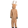 thumbnail image 6 of Coerni Toddler Kids Reindeer Onesie Cute Antler Hood One‑Piece Jumpsuit Boys Girls Soft Plush Loungewear Christmas Halloween Dress-Up Party, 6 of 6