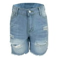 thumbnail image 5 of Seductiva Women's Jeans Stretchy Jean Shorts for Women 2025 Trendy Solid Color Ripped Distressed Denim Short Baggy Casual Womens 0 1PC, 5 of 5