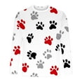 thumbnail image 5 of Ceisia Men's Colorful Glitter Paw Print T-Shirt | Slim Long-Sleeve Crewneck Casual Top Gift, 5 of 5
