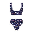 thumbnail image 6 of Rocae Lama in Space for Bikini Set for Women Two Piece Sexy High Swimsuits Split Crossover Bikini Medium, 6 of 9