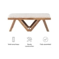 thumbnail image 4 of Pemberly Row 19" Transitional Wood/Fabric Bench in Brown Stained/White, 4 of 13