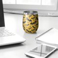 thumbnail image 3 of Halloween Pattern 12oz Stainless Steel Insulated Wine Tumbler with Lid and Straw – Double Wall Vacuum Mug for Hot & Cold Drinks, 304 Steel Interior, Sweat-Free Design. Trick or Treat !, 3 of 5
