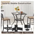 thumbnail image 6 of 37” Height Bistro Table with Umbrella Hole, Tempered Glass Top & Wicker Covered Edge, Counter Height Square Outdoor Bar Table for Garden, Patio, Poolside & Deck, 6 of 9