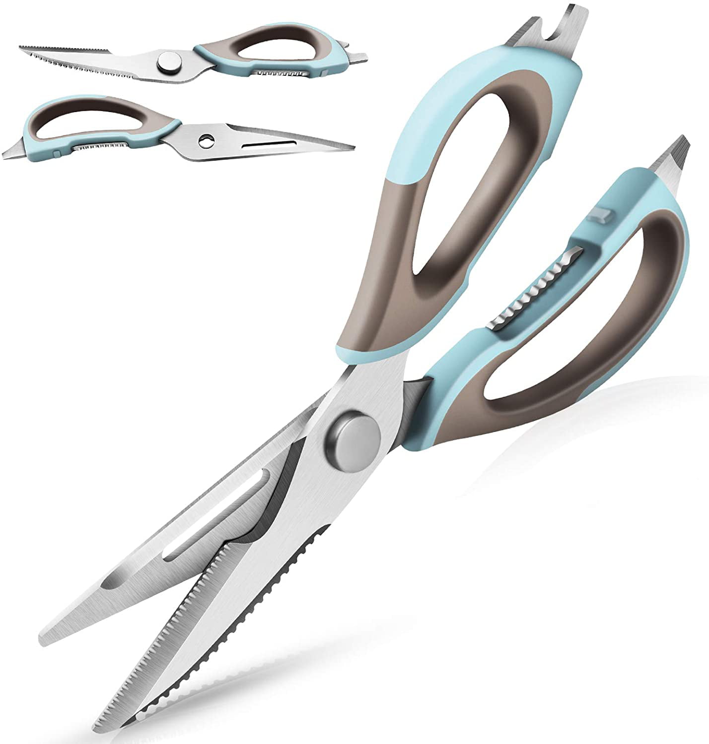 Kitchen Scissors with Magnetic Holder, Linoroso Kitchen Shears Made with Heavy  Duty Stainless Steel, Dishwasher Safe Meat Scissors, Tiger 