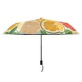 thumbnail image 2 of Orange Fruits Compact Folding Umbrella for Rain Windproof Travel Umbrella UPF 50+ Lightweight Packable Arc Size, 2 of 8