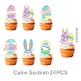 thumbnail image 3 of CoreLiving Happy Easter Banner Decorations, Bunny Rabbit Egg Spring Backdrop Table Cover, Foil Balloons Printed Latex Balloons Hanging Swirls Garland Cake Topper for Home Office Indoor Party, 3 of 5