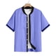 thumbnail image 3 of Camisas De Vestir Para Hombre Azul Nueva camisa suelta con botones y cuello de béisbol para hombre, camisa informal de talla grande a la moda, chaqueta (Purple, L), 3 of 5