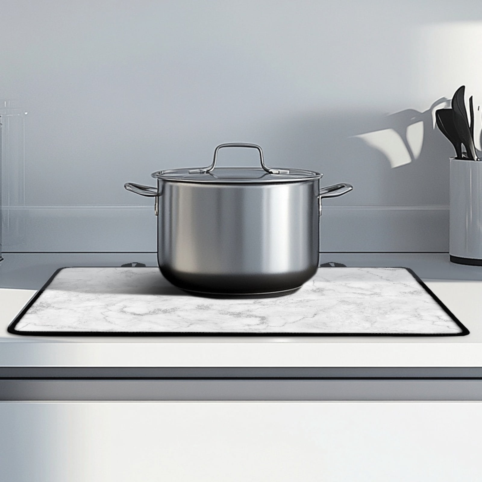 Renewold Electric Stove Top Cover for Stove Top, Induction Electric Stove Protector Non-slip Glass Cooktop Cover Range Cover Multipurpose Flat Top Stove Mat, White Marble