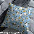 thumbnail image 2 of jejeloiu Cartoon Halloween Ghost Fabric by the Yard 2 Yards,Kawaii Rustic Flower Room Decor Fabric by the Yard,White Blue Orange Fabric for Sewing For Boys Girls,Breathable Home Decor, 2 of 6