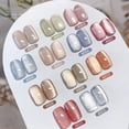 thumbnail image 4 of Esmalte de uñas en gel semipermanente con efecto ojo de gato, magnético, de color nude, con purpurina brillante, para decoración de uñas, con LED y UV, 4 of 5