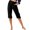 r-225Black42, variant on Ladies Casual Pants Solid Color Cropped For Everyday Wear With Button Nice For Summer Styling With Short Sleeves Easy Care Machine Or Hand Wash Cozy Vacation Slacks