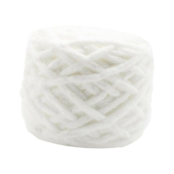 Hilo de lana grueso Hilo tubular gigante Hilo ligero suave y voluminoso Hilo de peso para Blanco