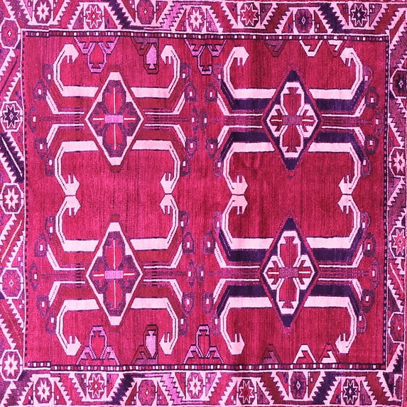 Ahgly Company Indoor Square Persian Pink Traditional Area Rugs, 4' Square