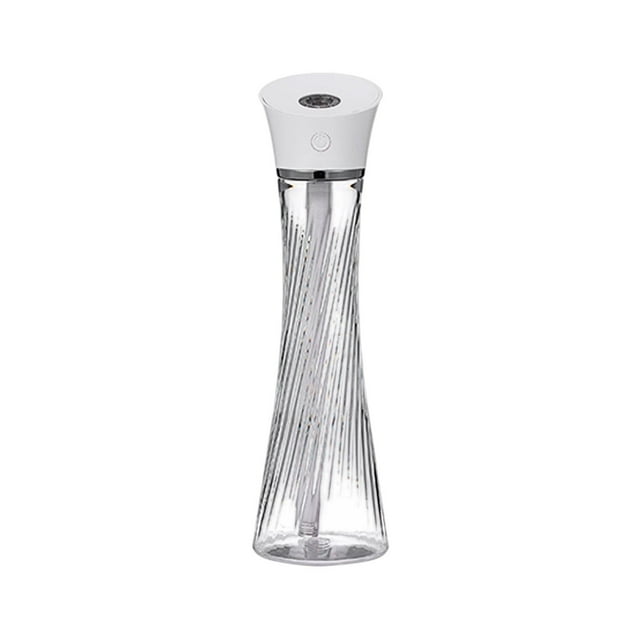 White Tower Type Usb Humidifier Desktop Portable Hydration Device Slim Waist Mist Moisturizer White Color With 7 Color Night Light Mirror Nano Atomization For Home Office 9.06X6.69 Inches