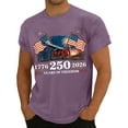 thumbnail image 4 of 4th of July Shirts for Men Patriotic American Flag Tshirts 250th Anniversary Independence Day Tees 1776-2026 Print Tops Purple 3XL, 4 of 4