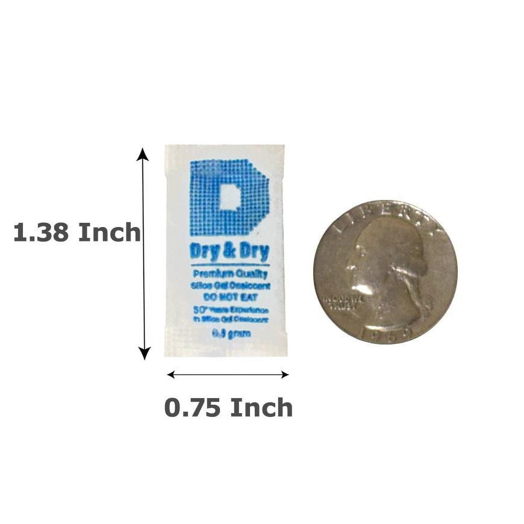 0.5(Half) Gram [1000 Packets] "Dry & Dry" Silica Gel Packets Desiccant Dehumidifier - Food Safe(FDA Complliant) Silica Packets for Moisture