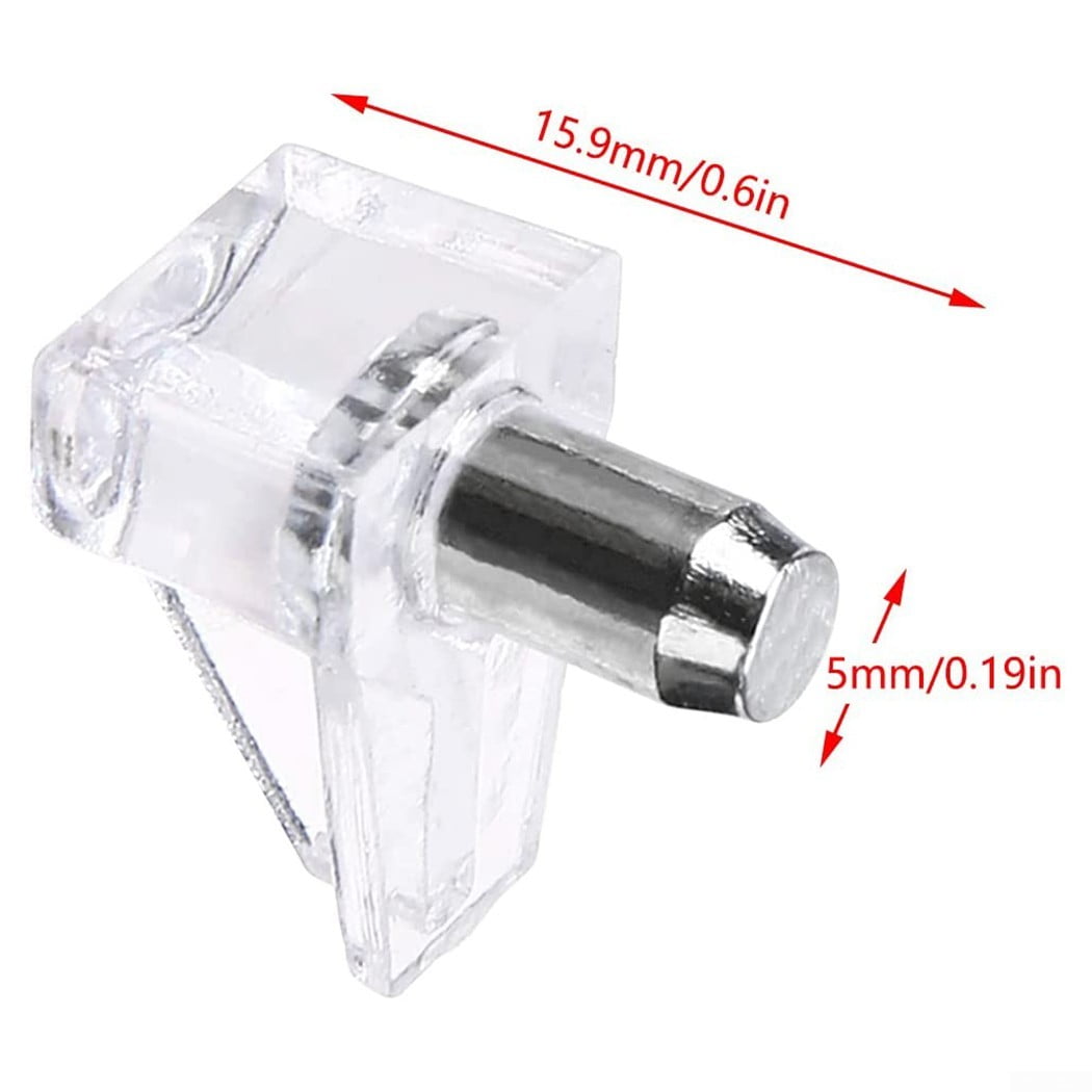 STUDS WITH METAL PIN 12 x 5MM CLEAR KITCHEN CABINET SHELF SUPPORTS PEGS 