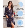 thumbnail image 2 of Ekouaer Robes for Women Knee Length Kimono Bathrobe Lightweight 3/4 Sleeve Sleepwear soft Loungewear with Pockets, 2 of 6