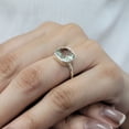 thumbnail image 2 of Antique Green Amethyst Ring in 925 Sterling Silver, Cushion Cut Art Deco Prasiolite Bezel Ring, February Birthstone Jewelry Gift for Women, 2 of 8