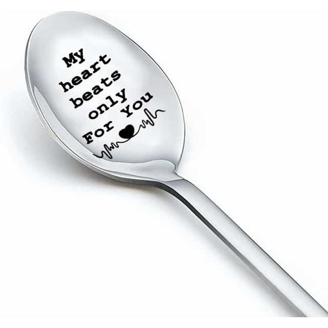 Anniversary Spoon Gifts for Him Her Couple Boyfriend Girlfriend Wife Husband Gifts for Men Women Birthday Christmas Wedding Engagement Gifts for Couples Coffee Tea Gifts Spoon for Tea Coffee Lovers
