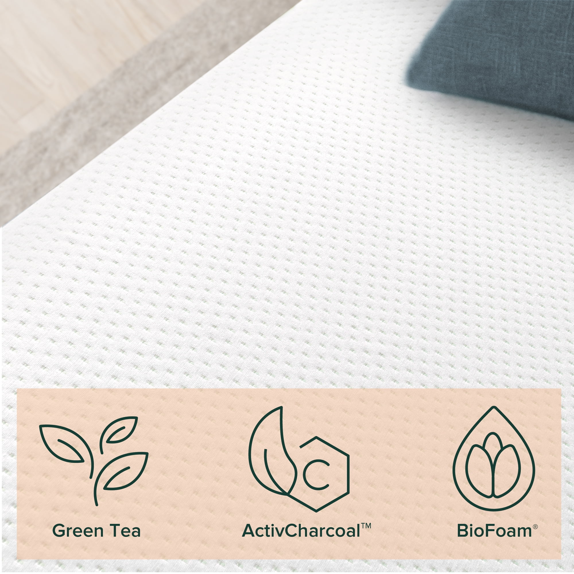 Zinus Green Tea 10" Twin Tight Top Memory Foam Mattress, Pressure Relieving