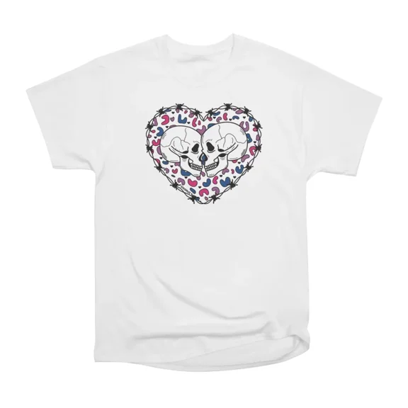 Bisexual Pride Heart T-Shirt Tee Gift For Him Merch For Her Apparel For Friend