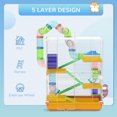 thumbnail image 4 of 18 5 Tier Hamster Cage with Tubes and Tunnels, Orange Metal Small Animal Habitat with Carry Handle, Water Bottle, Food Dish, Exercise Wheel for Gerbils and Dwarf Hamsters, 4 of 10