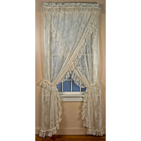 Ellis Curtain Beverly Lace Ruffled Priscilla Curtain Panel Set