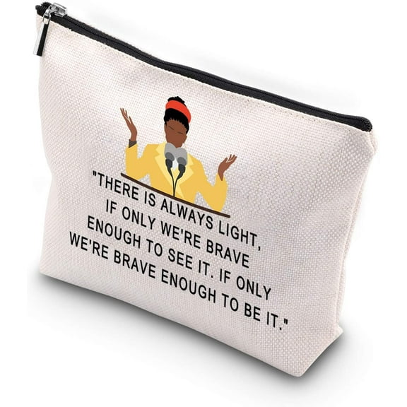 Inspirational Quote There Is Always Light Keychain Feminist Gift Cosmetics Bag For Girls Women